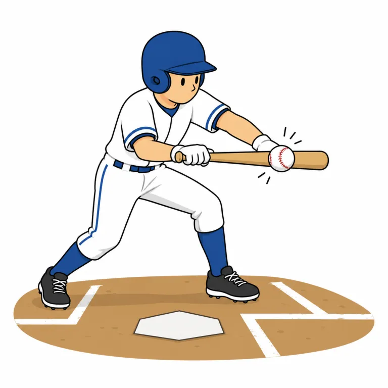 bunter（バント打者・noun）の覚え方イラスト
