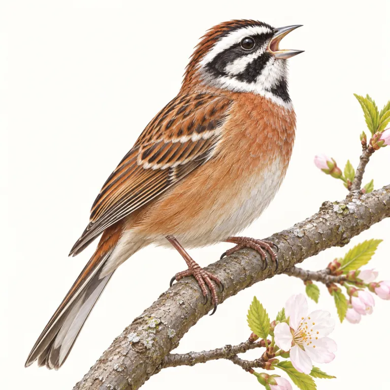 bunting（ホオジロ・noun）の覚え方イラスト