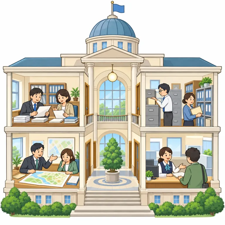 bureaucracy（官僚機構・noun）の覚え方イラスト