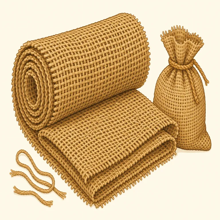 burlap（粗いジュート布・名詞）の覚え方イラスト