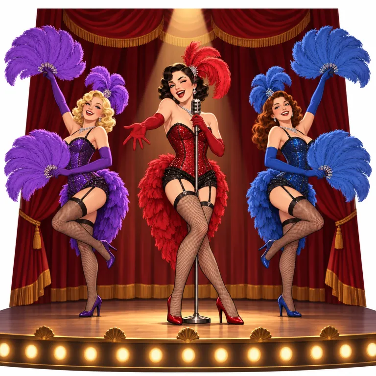 burlesque（バーレスクショー・noun）の覚え方イラスト