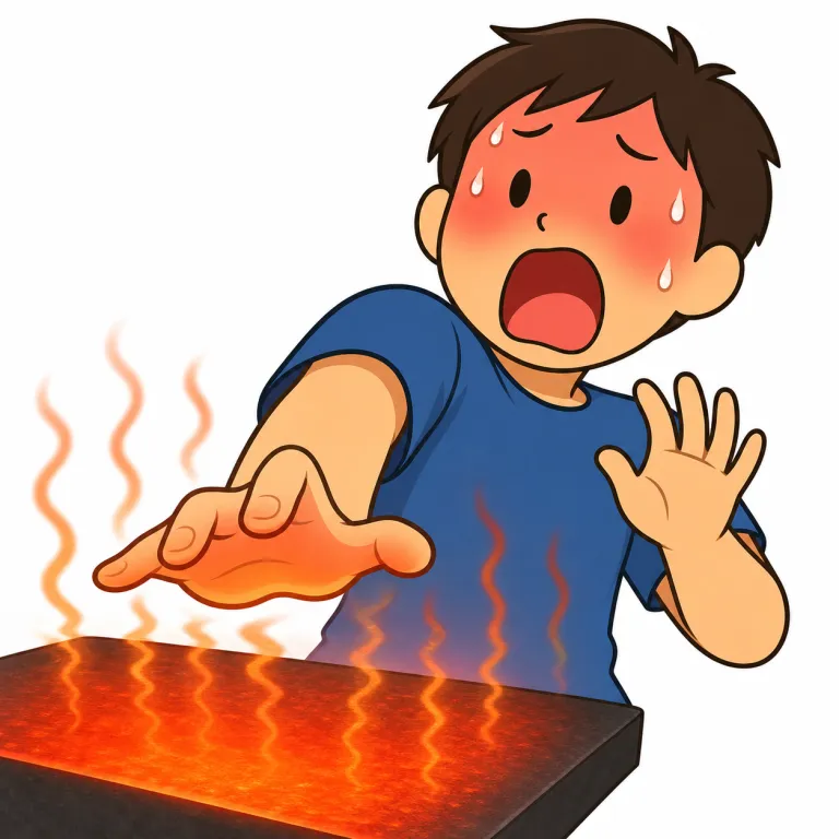 burning（焼けるように熱い・adjective）の覚え方イラスト