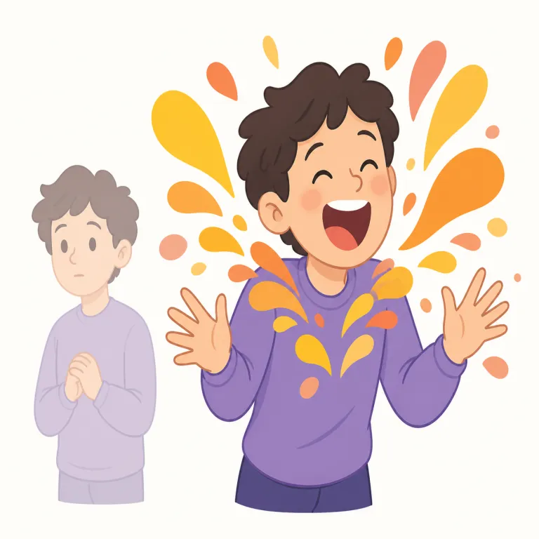 burst into（急に～し始める・句動詞）の覚え方イラスト — `burst` の「破裂する、抑えられたものが一気に出る」感覚から、感情や声が急に始まる場面を思い浮かべます
