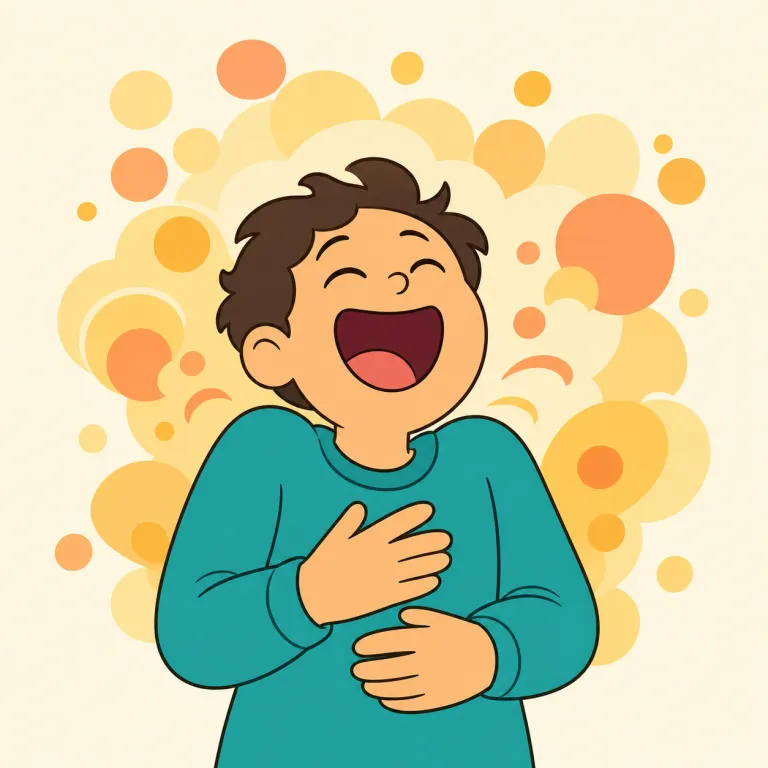 burst into laughter（笑い出す・イディオム）の覚え方イラスト — burstはまず「破裂する・勢いよく飛び出す」の基本像で覚えるとよいです