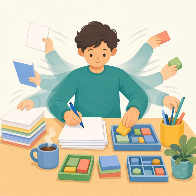 busily（忙しく・副詞）の覚え方イラスト — まず busy を確実に知っておくと覚えやすい