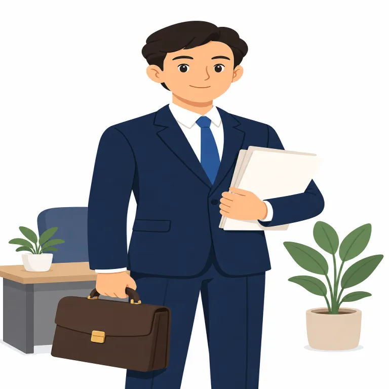 businessman（実業家・名詞）の覚え方イラスト — business を知っていれば、businessman はそのまま「事業・商売をする人」