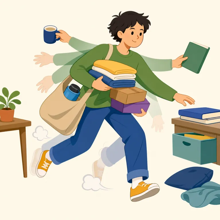 bustle（活気・名詞）の覚え方イラスト — the bustle of the city のように、bustle は一人の動作ではなく、街や市場を満たす「人の流れが作る活気」を名詞として切り取ります
