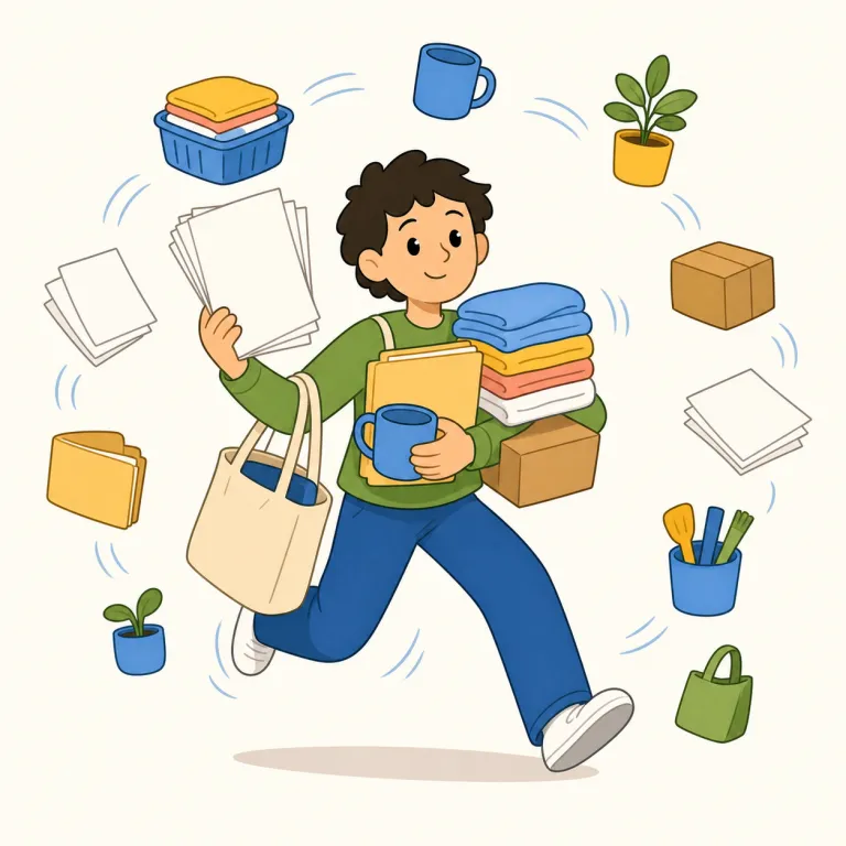 busyness（忙しさ・名詞）の覚え方イラスト — busy はまず「予定や作業で手がふさがっている」状態