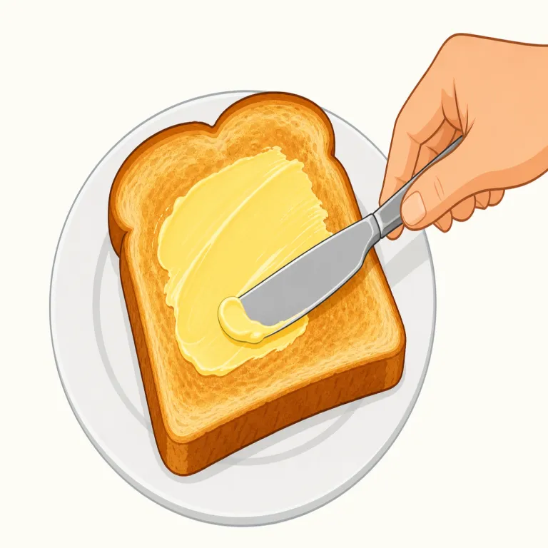 butter（バターを塗る・動詞）の覚え方イラスト