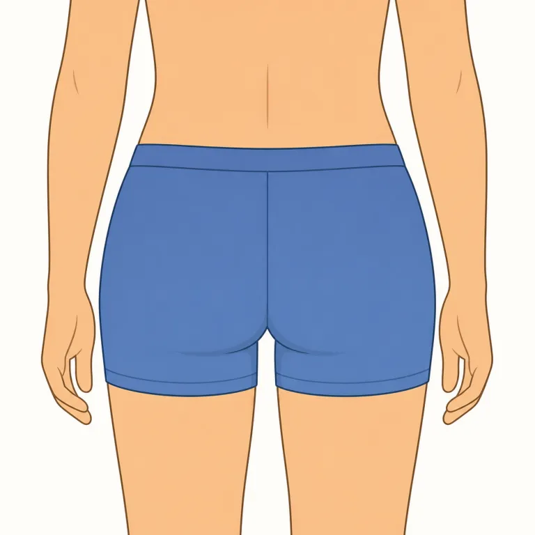 buttocks（お尻・名詞）の覚え方イラスト — butt が「後部・尻」の感覚を持つので、buttocks はそこを少し丁寧・客観的に言う語だと覚えると定着しやすいです