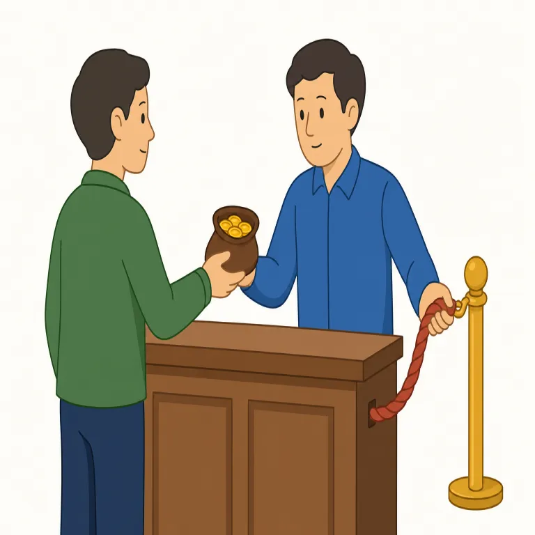 buy off（買収する・句動詞）の覚え方イラスト — buy（買う）に副詞のoff（離れて・免除）がついたフレーズ