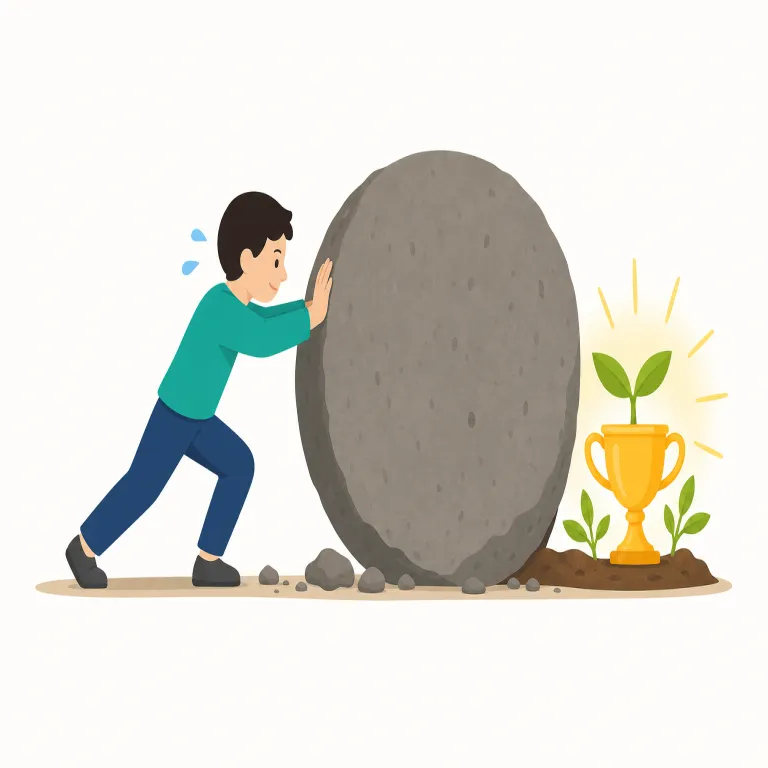 by dint of（〜の力で・イディオム）の覚え方イラスト — by + 名詞 + of で「〜によって」の骨格をまず押さえると覚えやすい