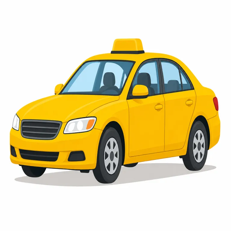 cab（タクシー・名詞）の覚え方イラスト — cab は taxi に近い日常語で、「料金を払って乗る車」として覚えると自然です