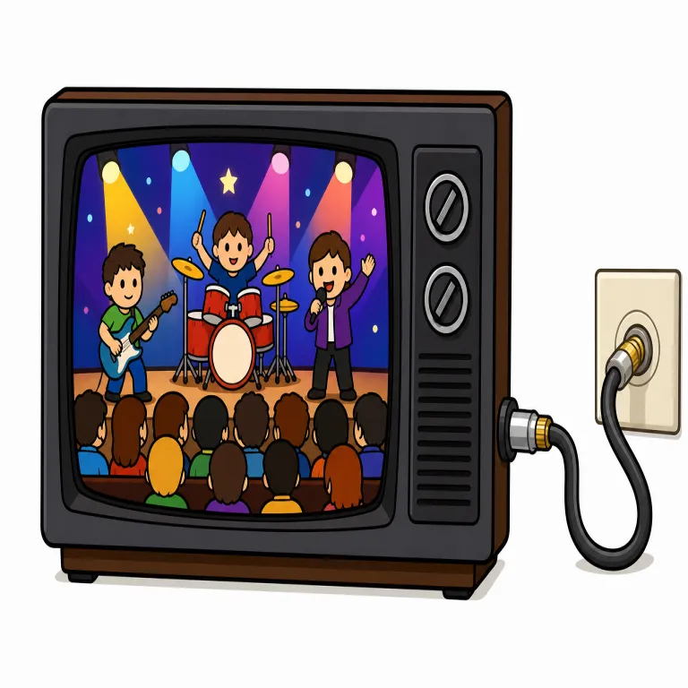 cable（有線テレビ・noun）の覚え方イラスト