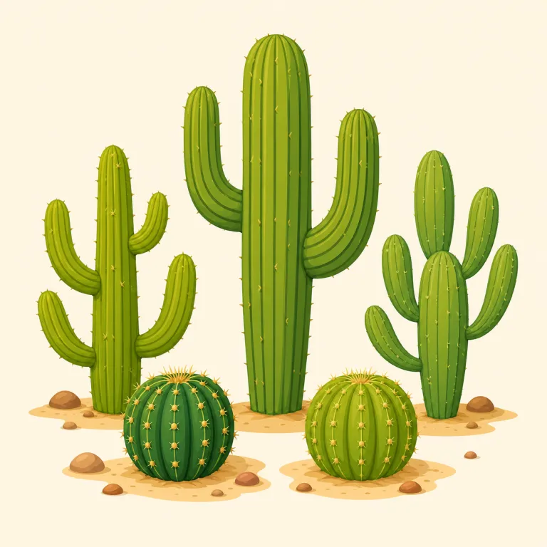cacti（サボテン（複数）・名詞）の覚え方イラスト — cactus の複数は cacti