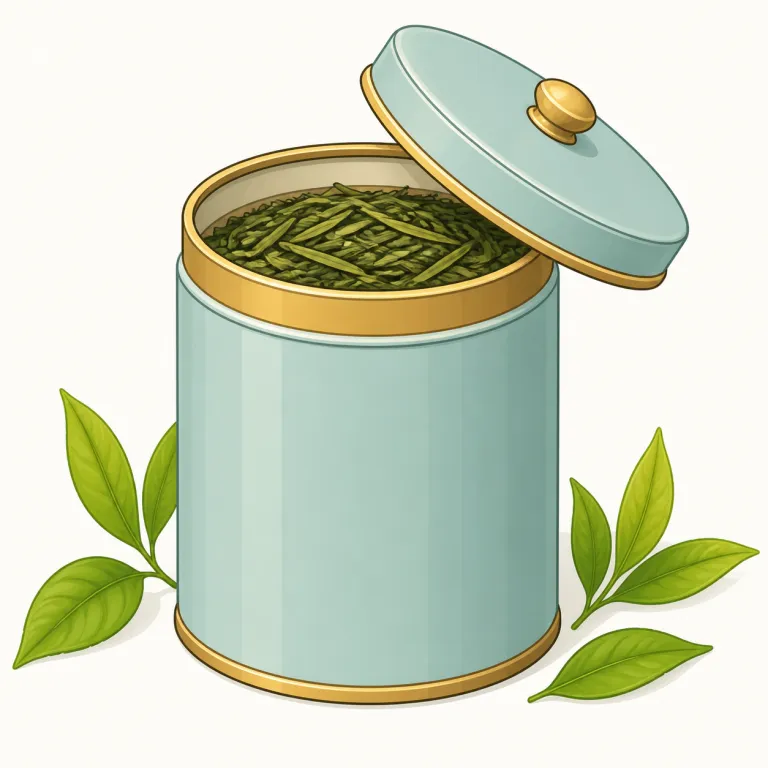 caddy（茶筒・名詞）の覚え方イラスト — 単独の caddy より、まず tea caddy という固まりで覚えるのが近道です