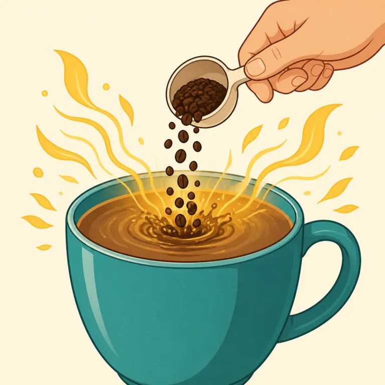 caffeinate（カフェインを加える・動詞）の覚え方イラスト — caffeine の語尾を -ate に替えて動詞にした形と捉えると明快です