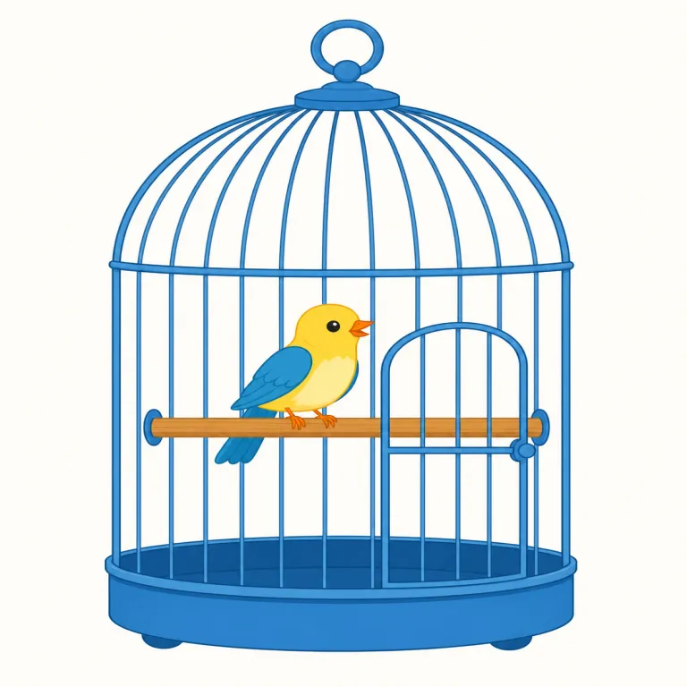 cage（檻、鳥かご・名詞）の覚え方イラスト — birdcage の cage として覚えると定着しやすい語