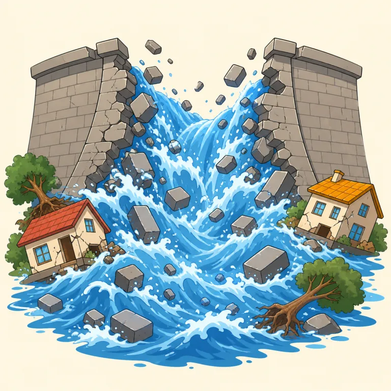 calamitously（破滅的に・副詞）の覚え方イラスト — calamity「大災害」から calamitous「破滅的な」、さらに calamitously「破滅的に」と派生します