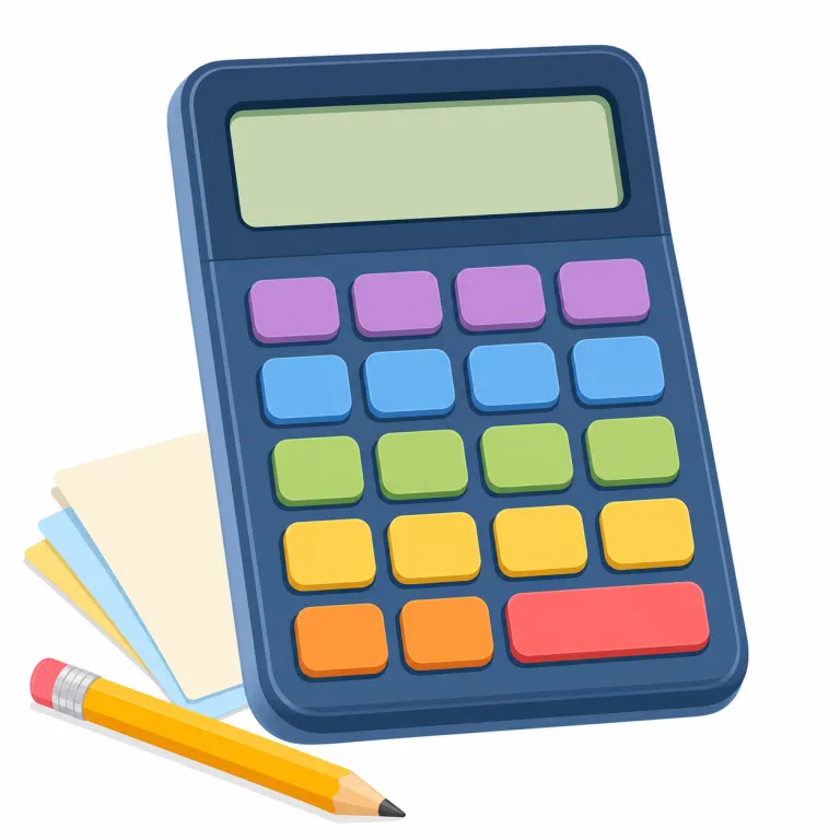 calculator（電卓・名詞）の覚え方イラスト — calculator は calculate「計算する」＋ -or「する人・もの」から考えると、「計算する道具」として覚えやすい語です