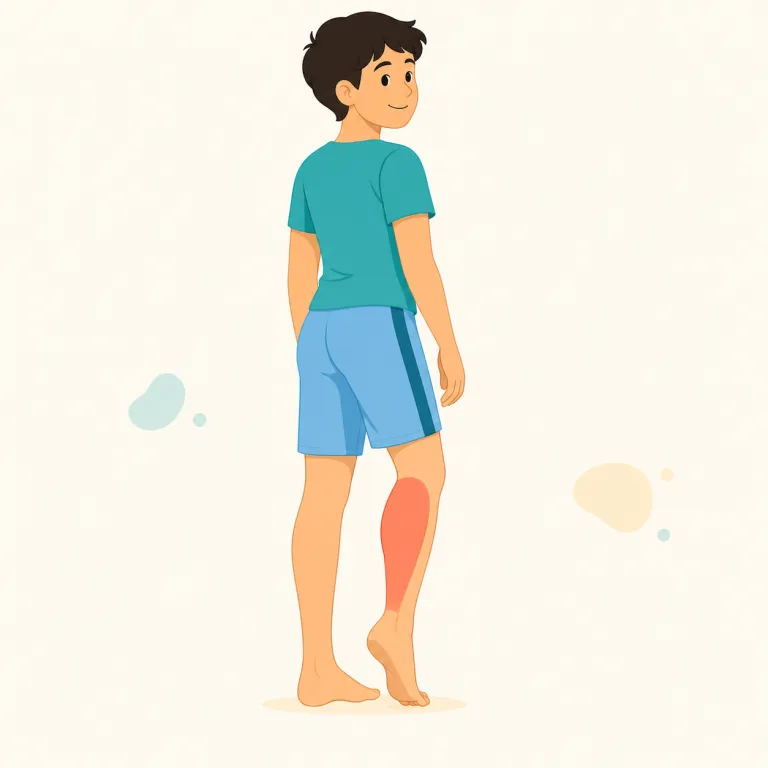 calf（ふくらはぎ・名詞）の覚え方イラスト — calf には「子牛」もあるが、身体について話すときは「ふくらはぎ」
