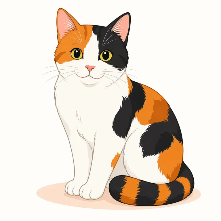 calico（三毛猫・noun）の覚え方イラスト