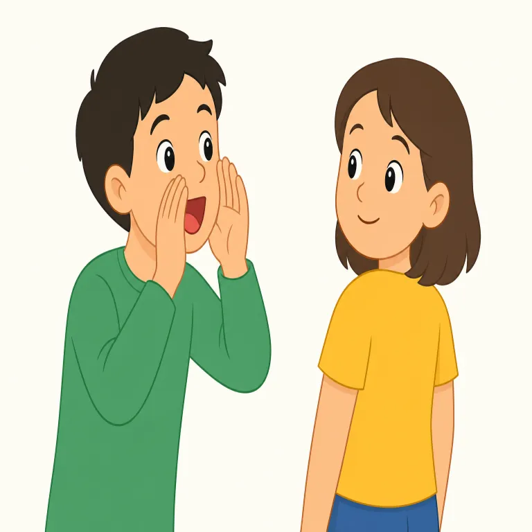 call（呼ぶ・動詞）の覚え方イラスト — flatulent は名詞 flatulence「腸内ガス、おなら」と結びつけると覚えやすい語です