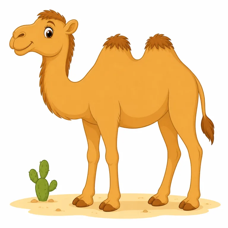 camel（ラクダ・名詞）の覚え方イラスト — まず見た目の核を固定する単語