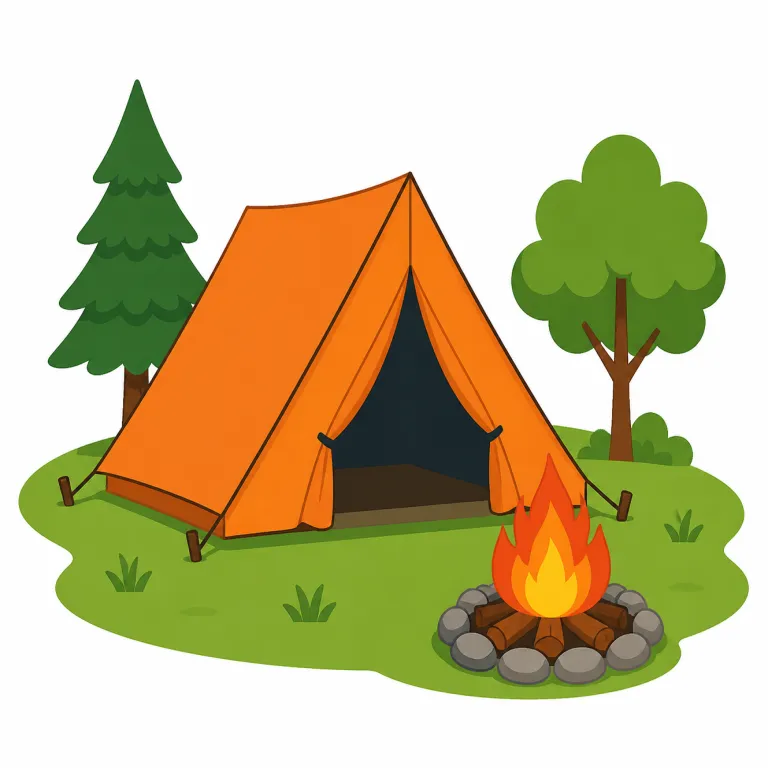 camp（キャンプ・名詞）の覚え方イラスト