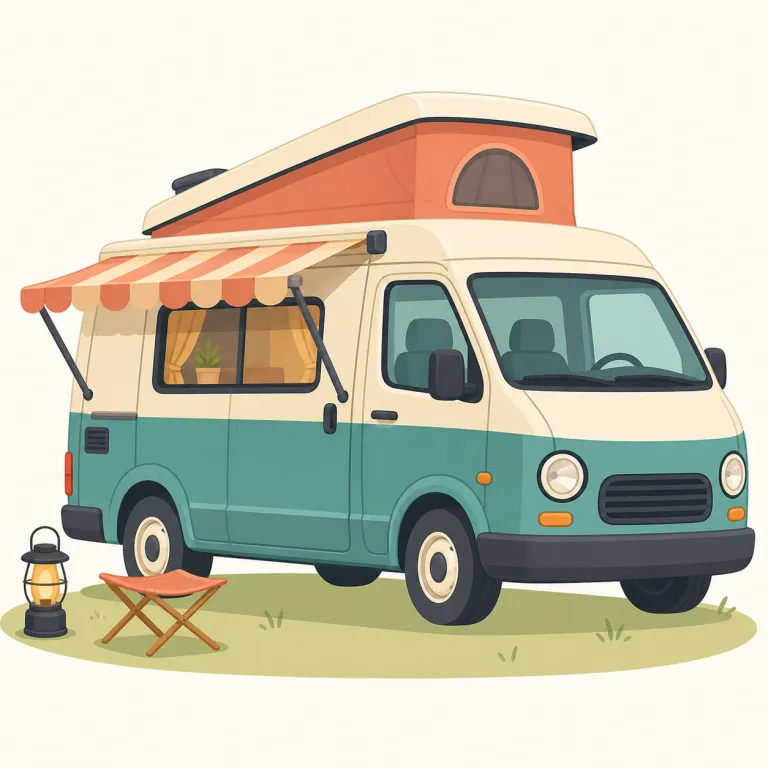 camper（キャンピングカー・noun）の覚え方イラスト