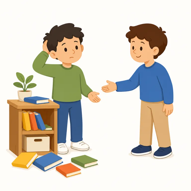 can i help you（お手伝いしましょうか）の覚え方イラスト — help はまず単独で「助ける」と押さえ、この表現は Can I + 動詞 で「私が〜しましょうか」と申し出る型として覚える