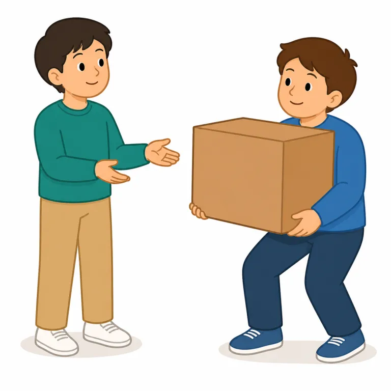 can you carry this for me（これを運んでくれますか・イディオム）の覚え方イラスト — 核は carry＝「手に持って運ぶ」
