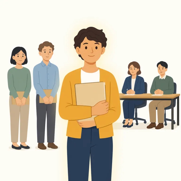 candidate（候補者・名詞）の覚え方イラスト — candidate の「候補者」は、選挙・賞・役職などで最終的に選ばれる可能性がある人を指す用法として覚えます