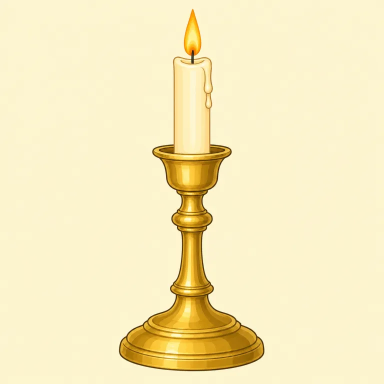 candlestick（燭台・名詞）の覚え方イラスト — candle + stick で覚えると早い語です