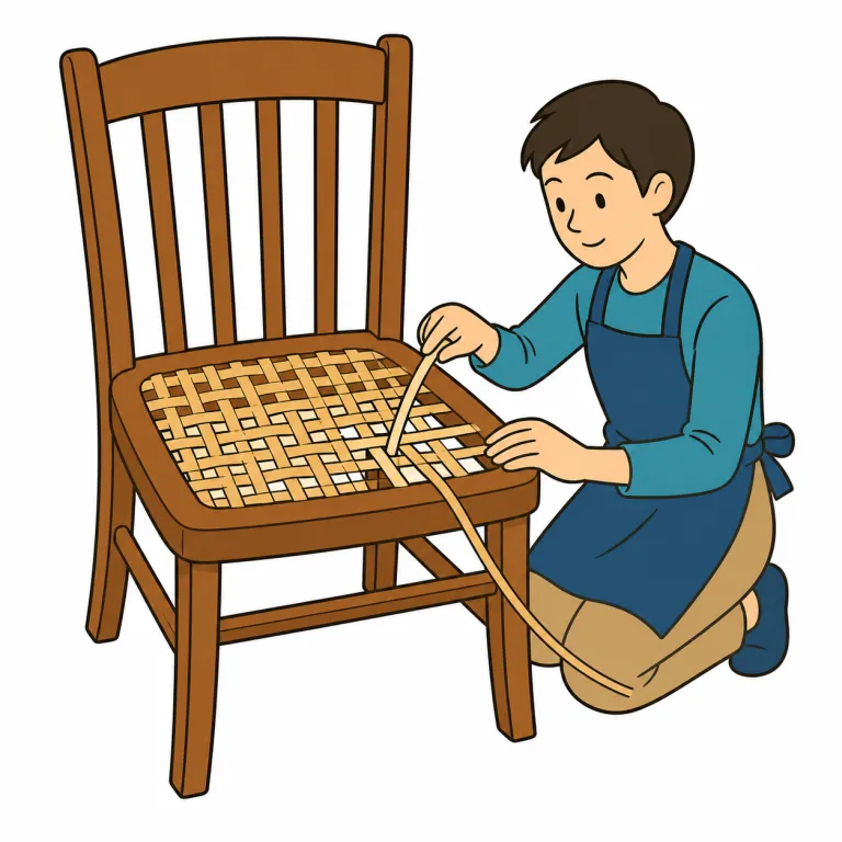 caning（鞭打ち（体罰）／椅子座面の籐編み・noun）の覚え方イラスト