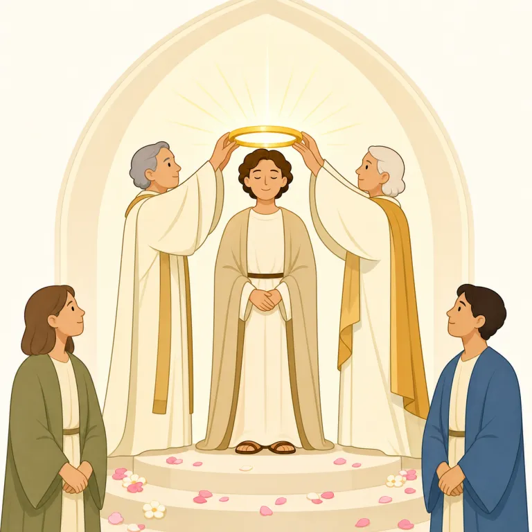 canonisation（列聖・名詞）の覚え方イラスト — canon を「公式に認められた基準・一覧」と押さえると覚えやすい語です