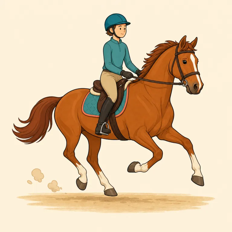 canter（軽い駆け足・名詞）の覚え方イラスト — canter は馬のスピード段階の中で覚えると整理しやすい語です