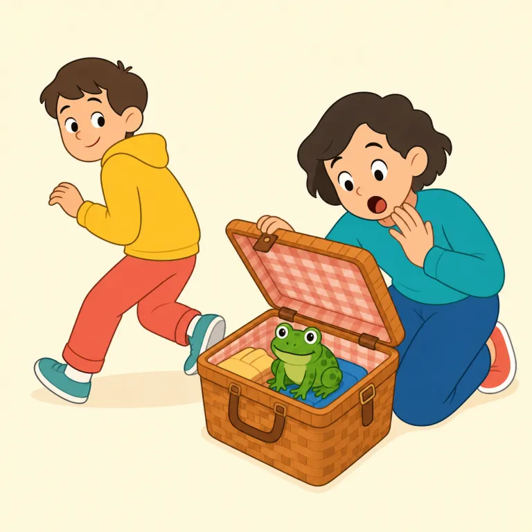 caper（いたずら、悪ふざけ・名詞）の覚え方イラスト — caper は prank より少し芝居がかっていて、周囲をあっと言わせる「おどけたいたずら」「こっけいな騒ぎ」を思い浮かべると残りやすい語です