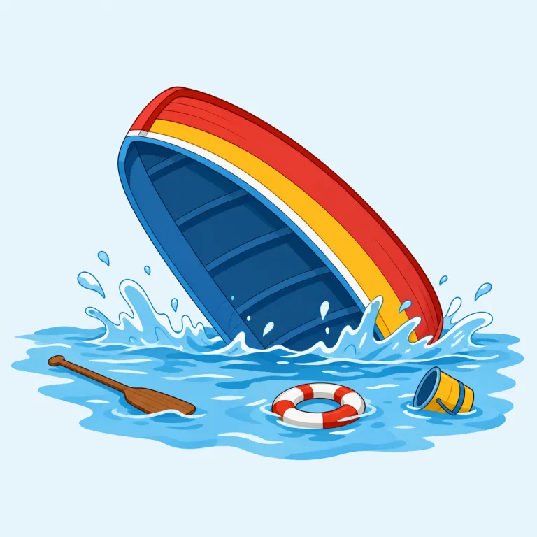 capsize（転覆する・動詞）の覚え方イラスト — 船が capsize する場面を映像で固定すると残りやすい語です