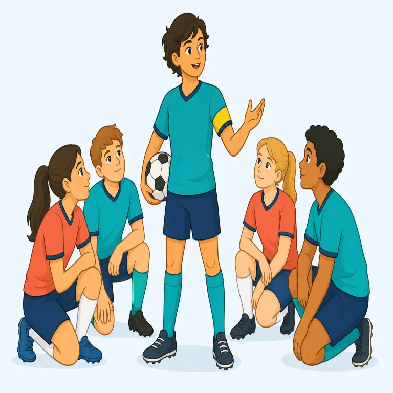 captaining（主将を務める・動詞）の覚え方イラスト — captain を名詞で「キャプテン」と知っていれば、captaining はそのまま「キャプテンとして動くこと」