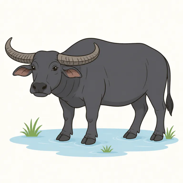 carabao（フィリピンの水牛・noun）の覚え方イラスト