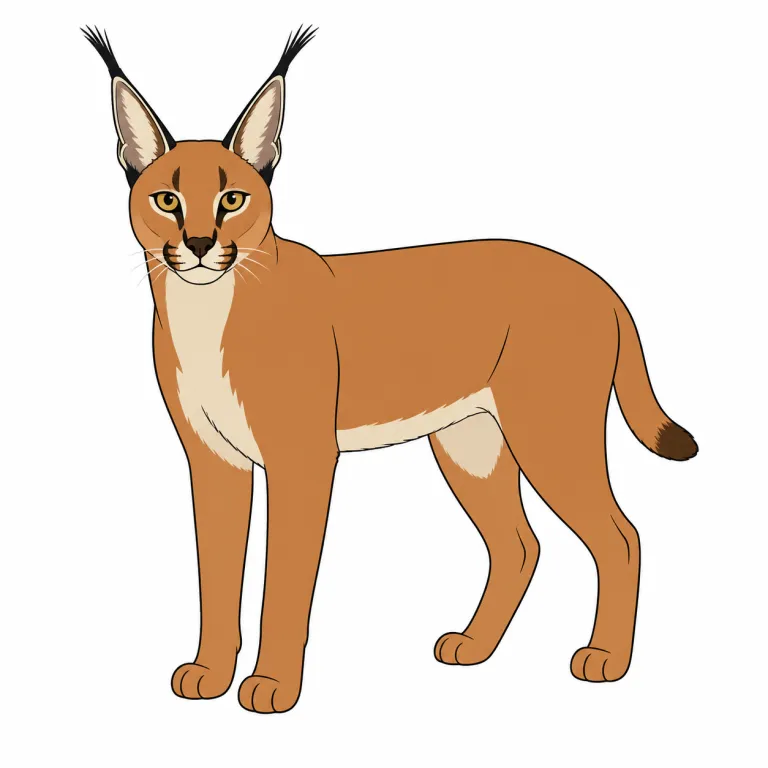 caracal（カラカル・noun）の覚え方イラスト