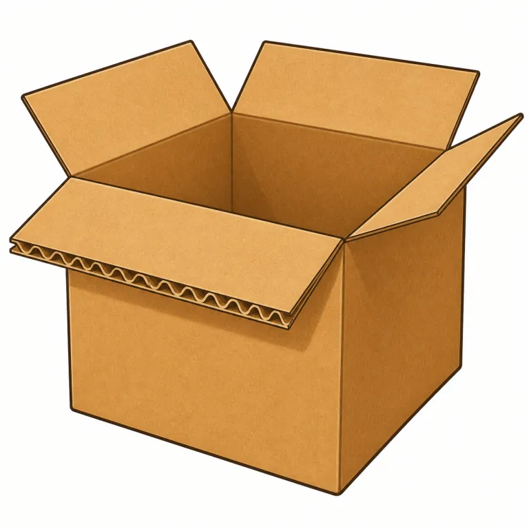 cardboard（段ボール・noun）の覚え方イラスト