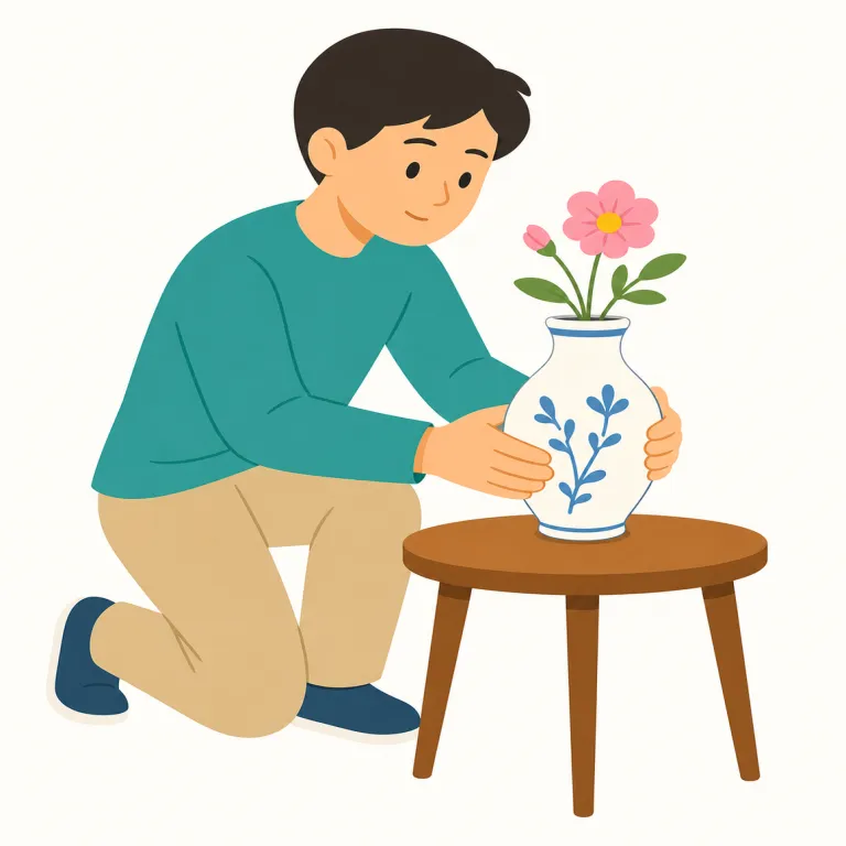 carefully（丁寧に・副詞）の覚え方イラスト