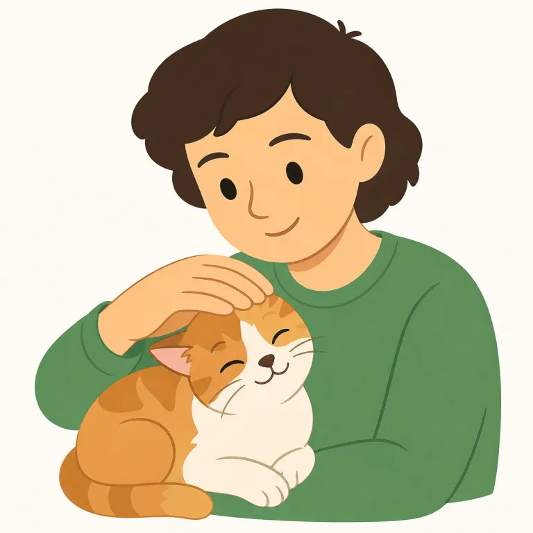 caress（優しくなでる・verb）の覚え方イラスト