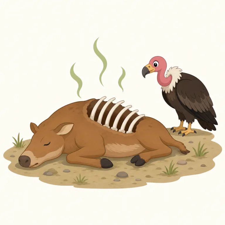 carrion（腐肉・名詞）の覚え方イラスト — carrion は単体で丸暗記するより、carnivore（肉食動物）や carnal を見たことがあれば「carr- / carn- は肉まわり」とまとめて引っかけると残りやすい語です