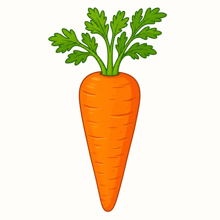 carrot（ニンジン・名詞）の覚え方イラスト — まずは単語単体でなく、carrot cake、carrot juice、grated carrot、baby carrots のように、よく一緒に出る形で覚えると定着しやすいです