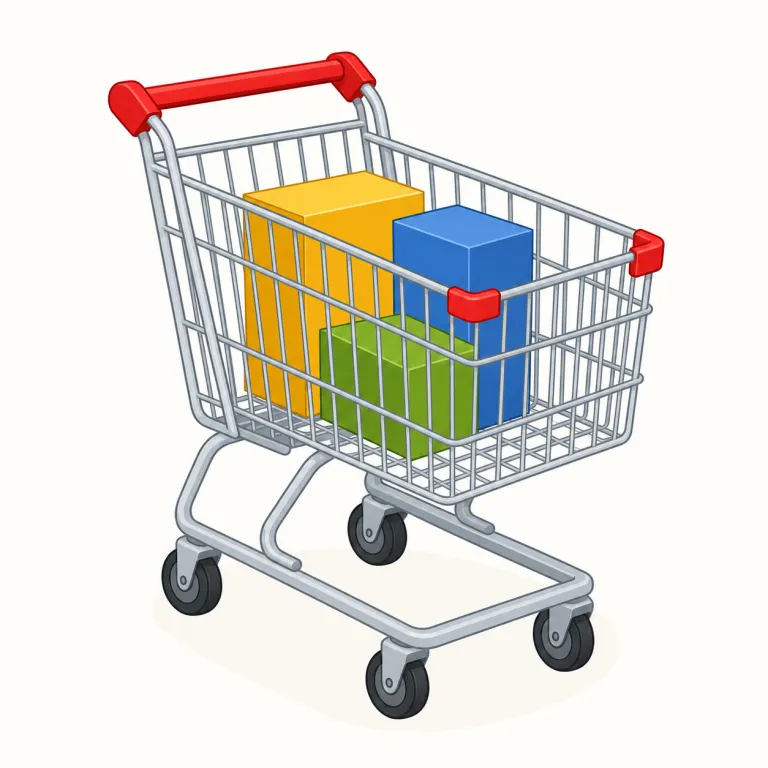 cart（荷車、手押し車・名詞）の覚え方イラスト — cart は car を知っていると覚えやすく、「人が押す・引くことで荷物を運ぶ小さな車」と整理すると定着します