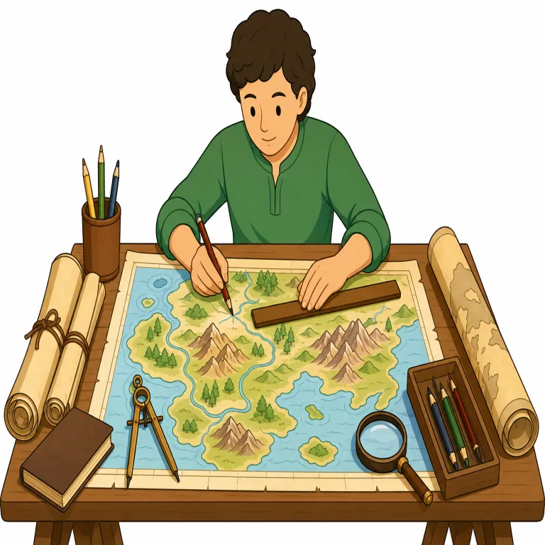 cartographer（地図製作者・名詞）の覚え方イラスト — 長く見える語ですが、carto + grapher に分けると覚えやすいです