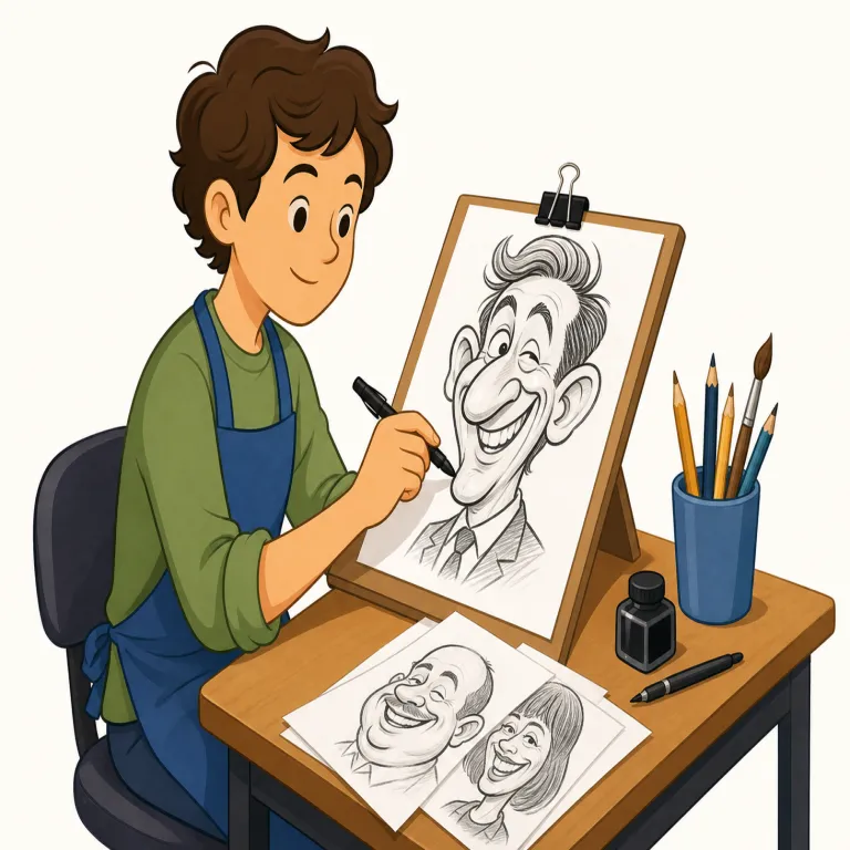 cartoonist（漫画家・名詞）の覚え方イラスト — cartoonist は cartoon + -ist で考えると覚えやすいです